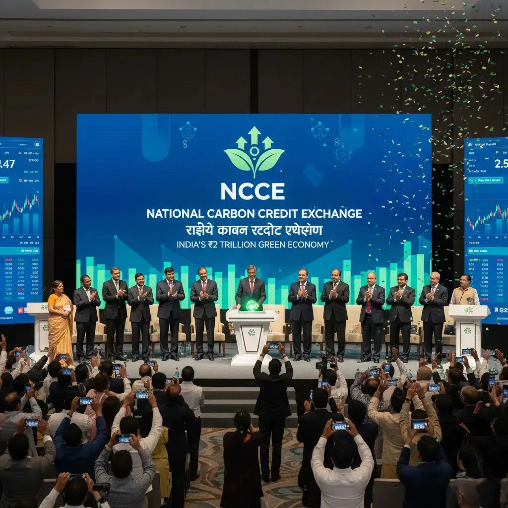 India Launches ‘National Carbon Credit Exchange’; Markets See Birth of a ₹2 Trillion Green Economy